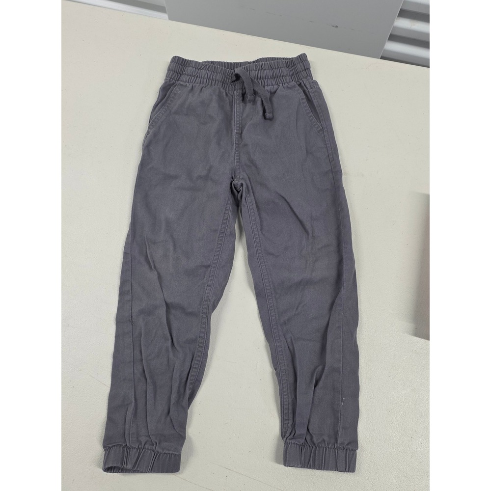 Pekkle Boys Charcoal Gray Cotton Jogger Pants Elastic Waist Size 5 1817481